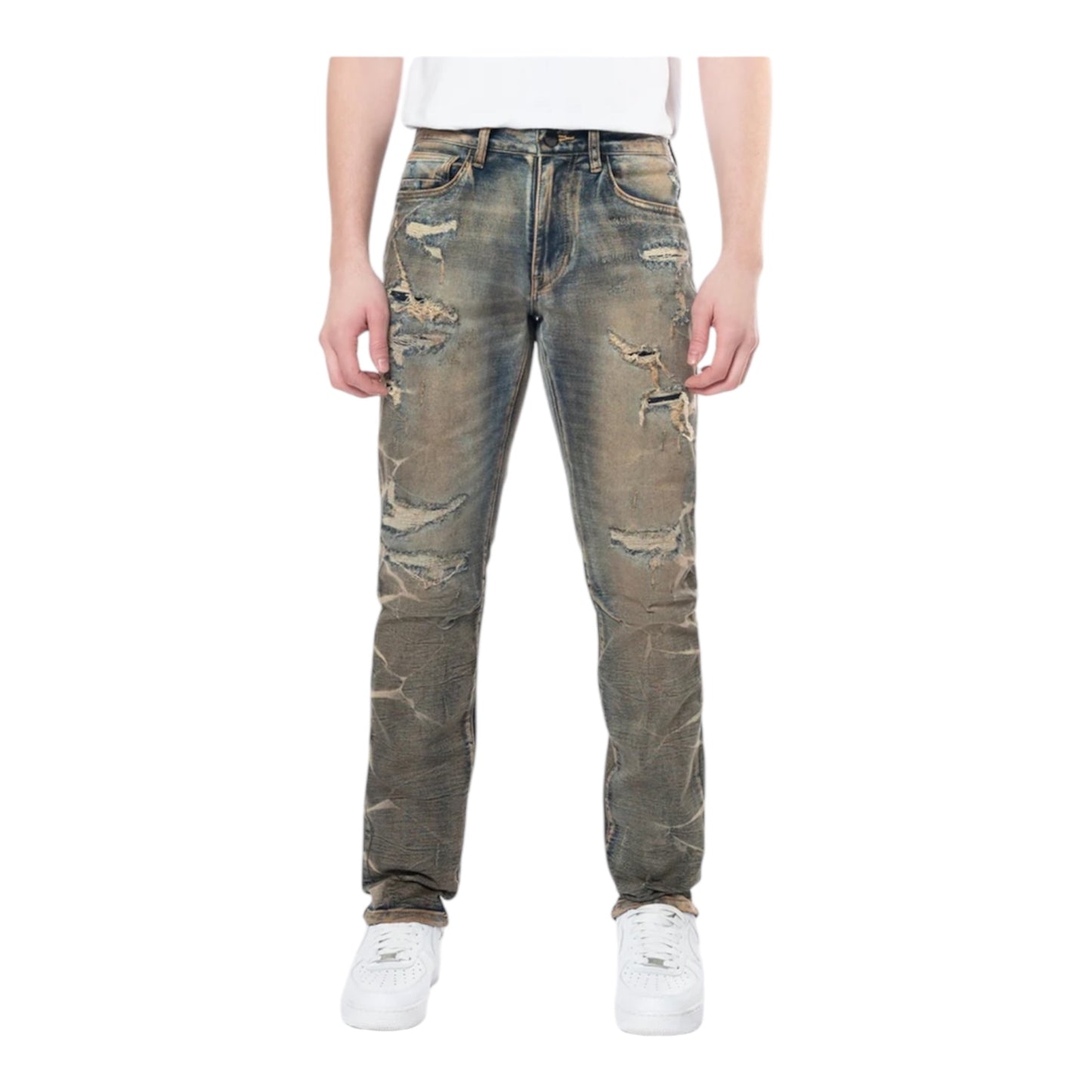 SMOKE RISE SLIM WAVE EFFECT ZINC BLUE JEANS