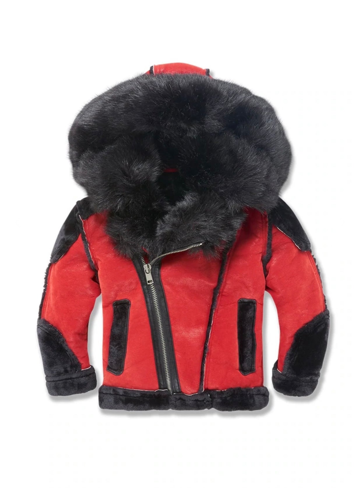 KIDS EL JEFE SHEARLING MOTO JACKET (BRED)