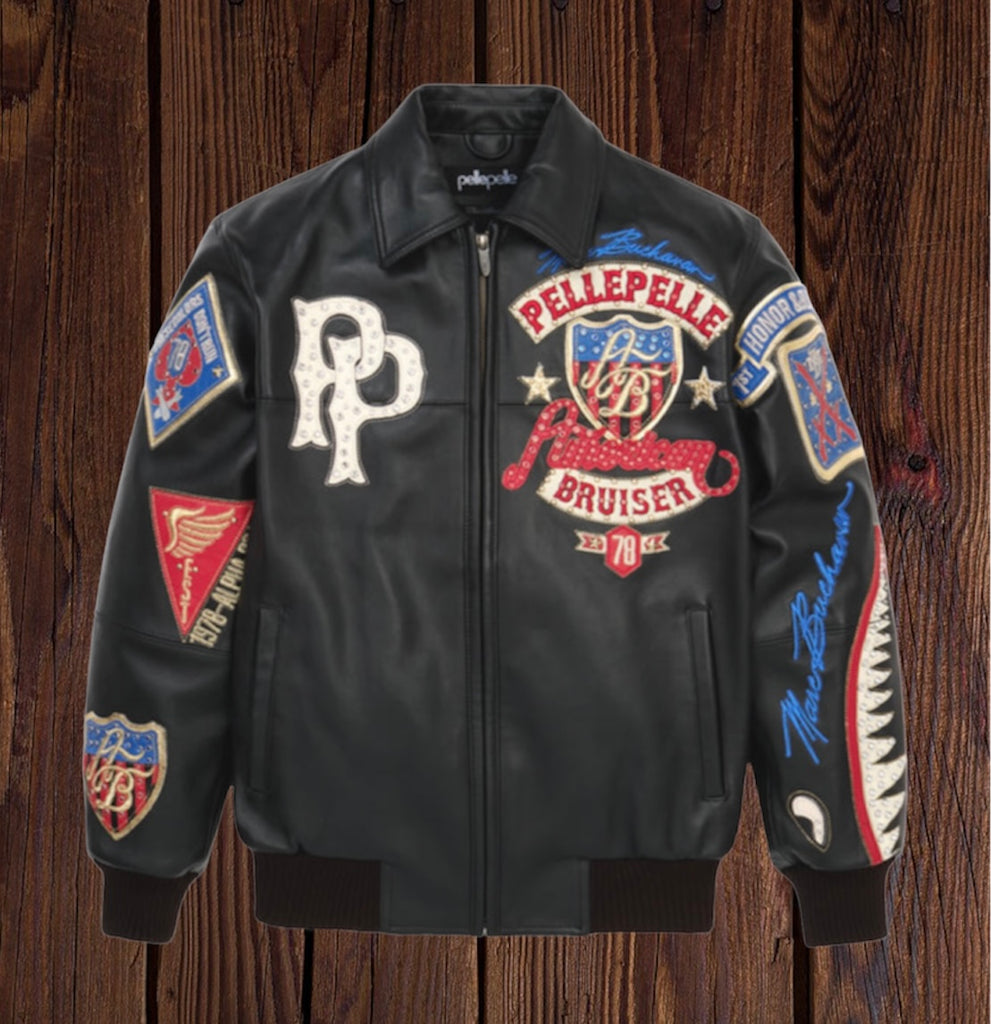 Pelle Pelle Embossed Leather Jacket