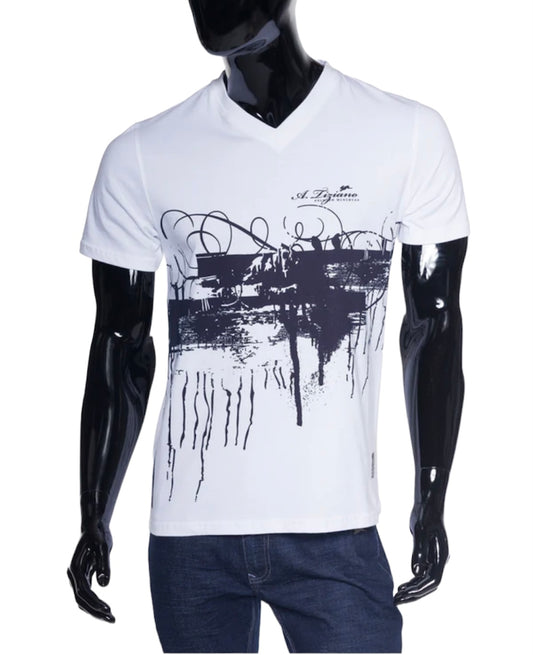 Shelby | Men's Graphic Print V-Neck Tee